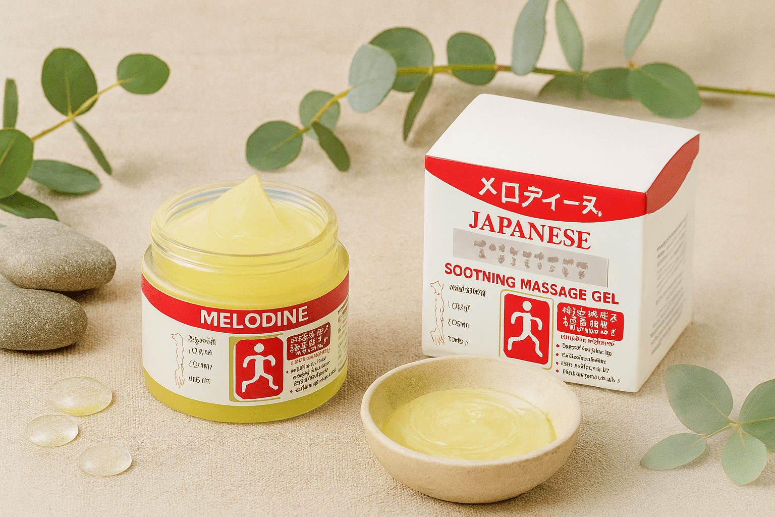 MELODINE Japanese Soothing Massage Gel: Fast Muscle & Joint Pain Relief Cream