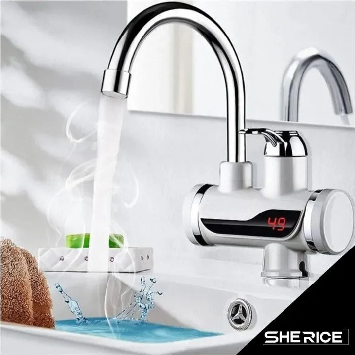 Electric Instant Water Heating Tap with LED Temperature Display Hot Water Faucet