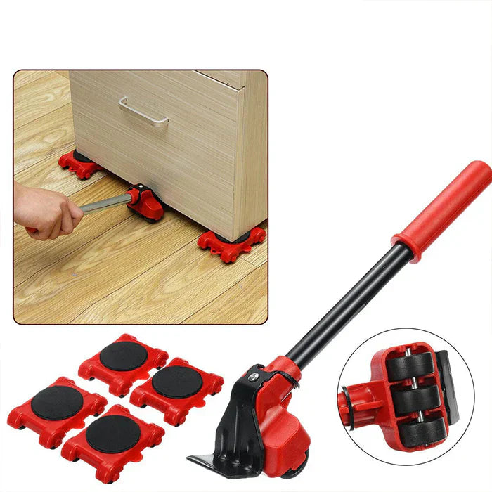 (5 in 1) Heavy Furniture Move Tool Transport Lifter Shifter Moving Kit Slider Remover Rolling Wheel Corner Mover Set For Moving House Cabinet Sofa Bed Desk
