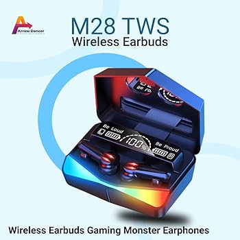 M28 Gaming Wireless Earbuds: RGB Lights, Digital LED Display, HiFi Sound