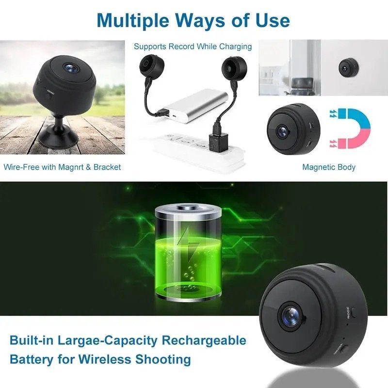Compact A9 Mini WiFi 1080P HD Camera Magnetic Mount Security Device