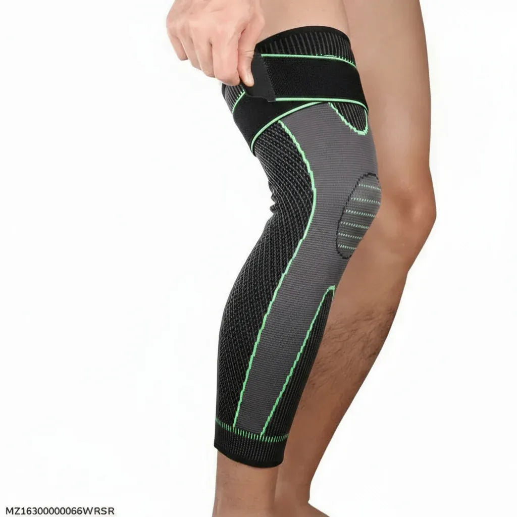 Compression Leg Sleeve with Elastic Straps – Full Support | Pain Relief | Winter Warmth